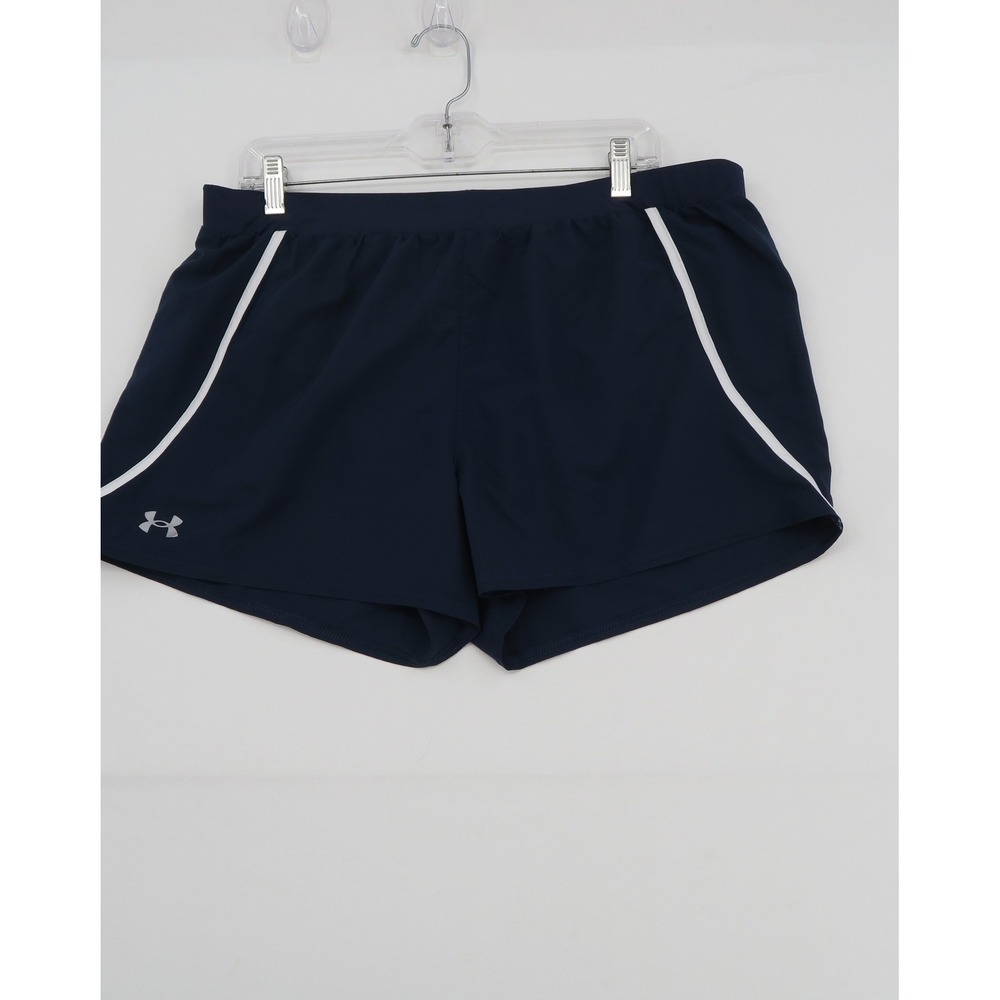 Under Armour HeatGear Navy Blue Running Shorts Womens XL Loose Fit 3 Inch Inseam